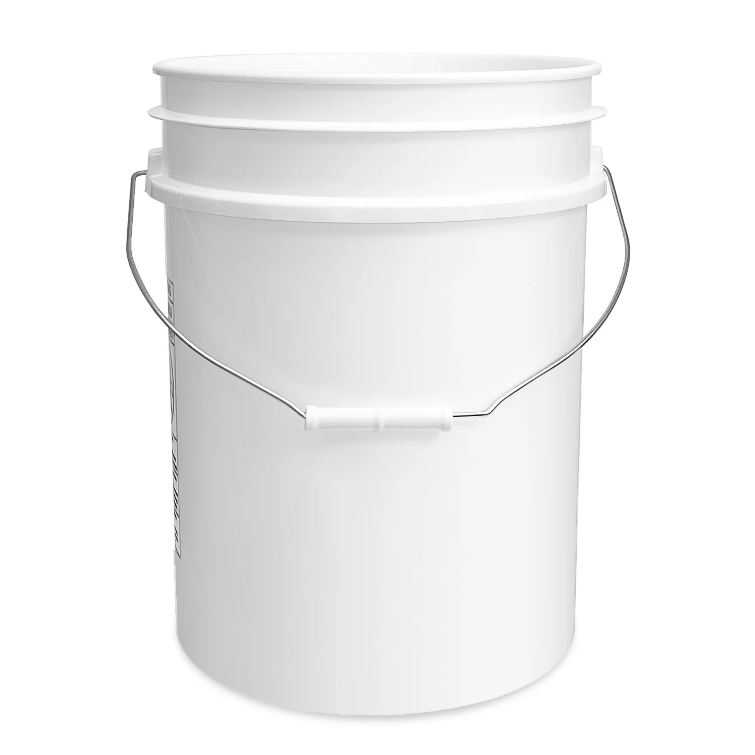 The 6 Gallon BPA-Free Food-Grade Bucket features a wire handle with a white plastic grip and is shown against a white background—ideal for food storage and handling.