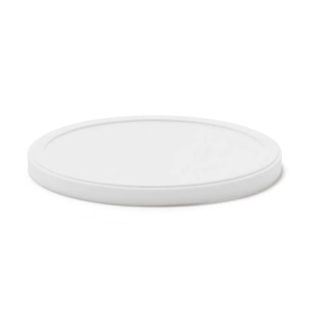 A plain, round, white BPA-Free Food-Grade Lid (L314CP) with a smooth surface, shown against a white background. Sold as a case of 2250.