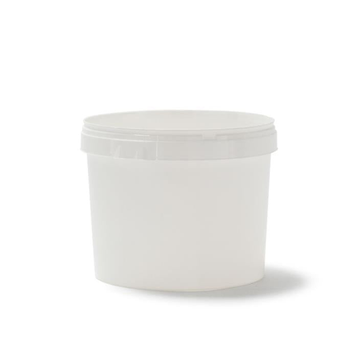 A 1 Gallon BPA-Free Food-Grade SuperLift Tamper-Evident Container (T709128SPLCP) with a matching lid, shown on a white background. Sold as a pallet of 1200 containers.