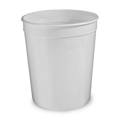 An 80 oz. BPA-Free food-grade plastic container (T51380) with a cylindrical shape, smooth sides, and slightly flared top, shown on a white background. Case of 240.
