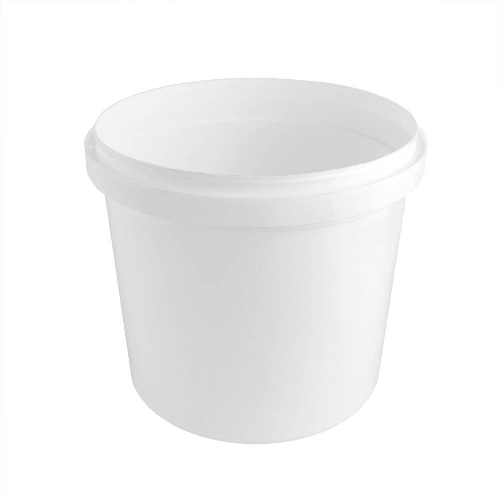 2/3 Gallon (85 oz.) BPA-Free Food-Grade Tamper-Resistant Container (T60785TRCP), case of 120, shown plain, white, round with a wide opening and no lid, displayed on a white background.