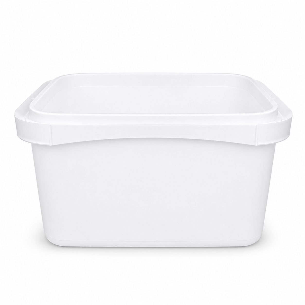 A 32 oz BPA-free, food-grade SelecTE tamper-evident square clear plastic container with no lid, shown against a white background; available in a case of 408.