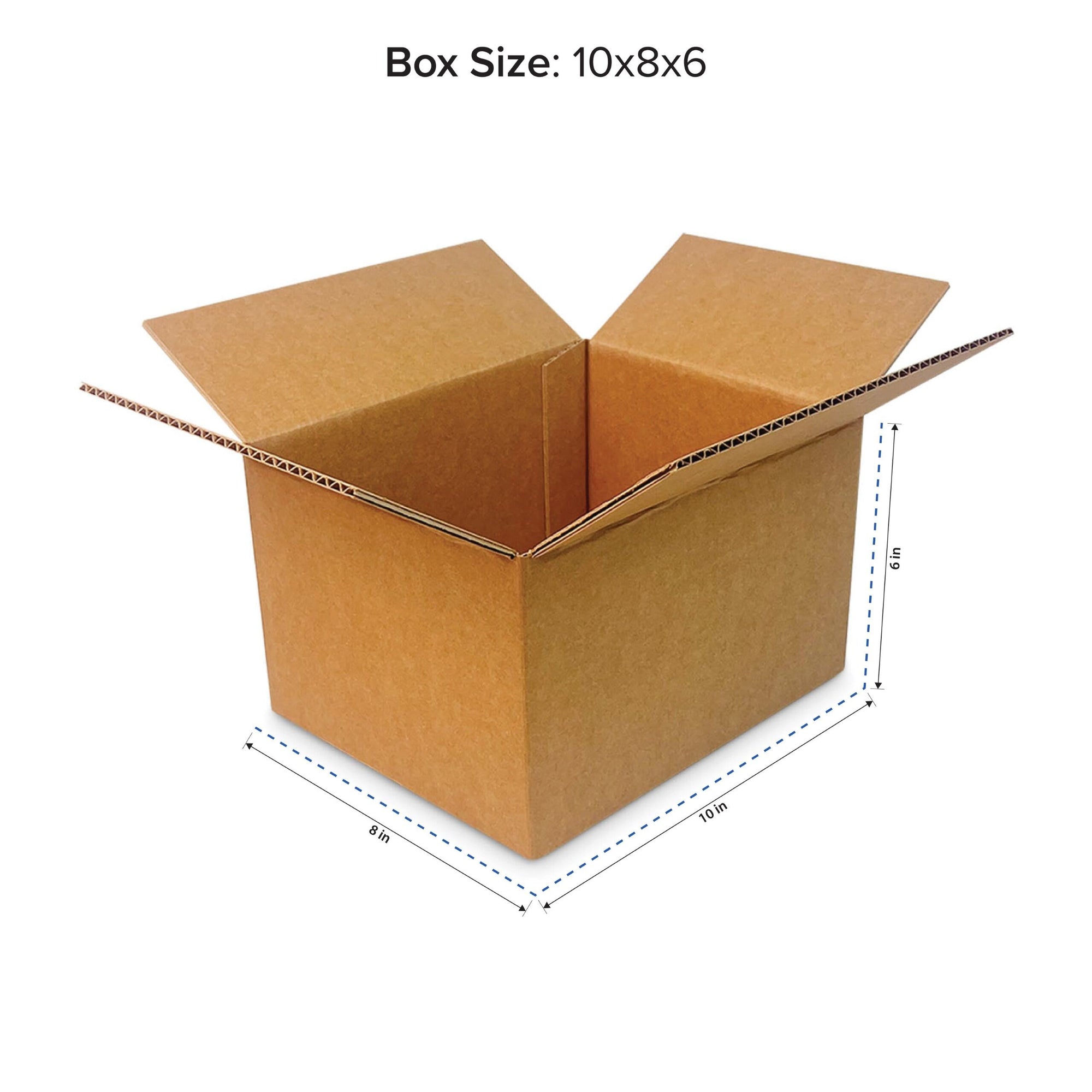 10x8x6 Corrugated Boxes (32 ECT-C) - 25 Pack