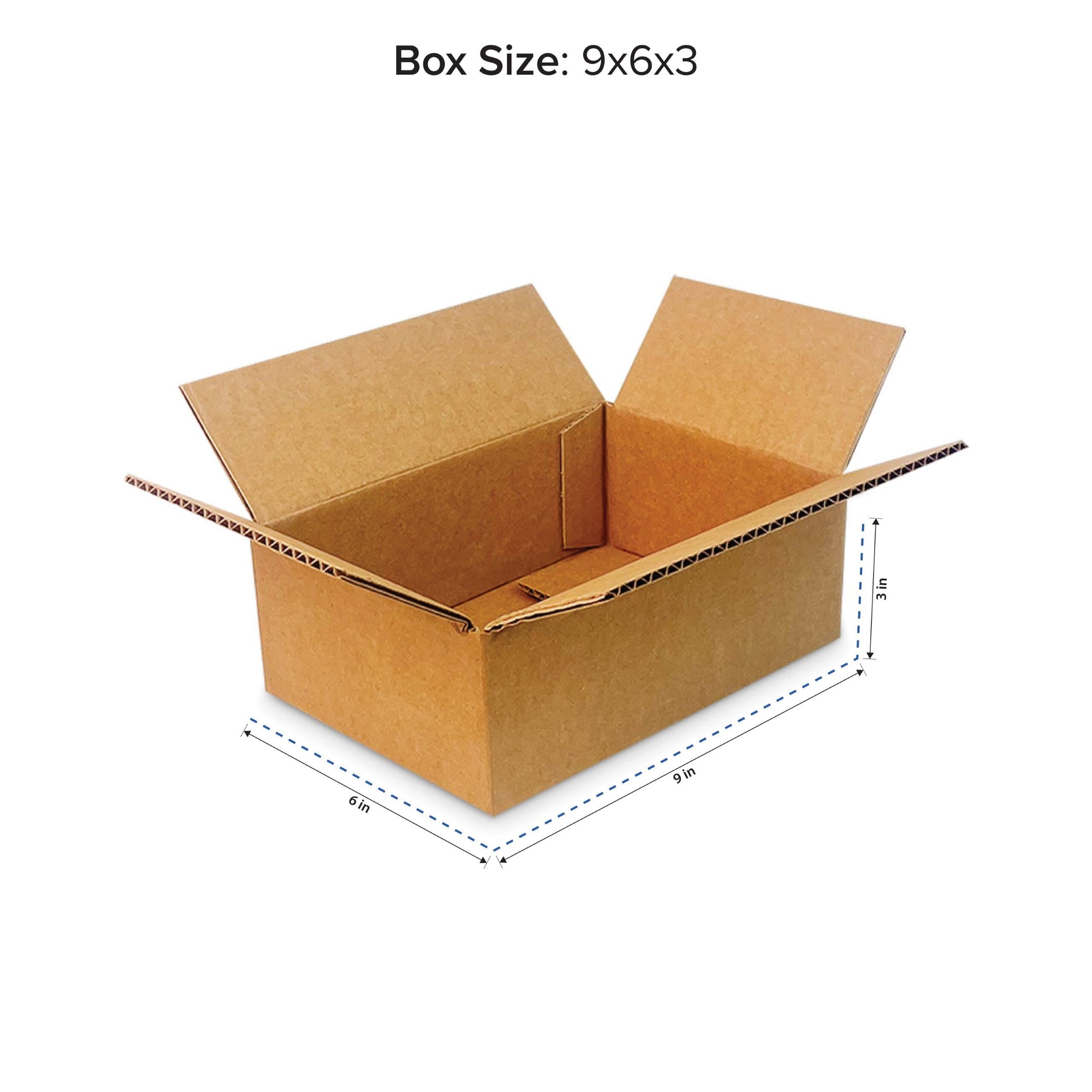 9x6x3 Corrugated Boxes (32 ECT) - 25 Pack