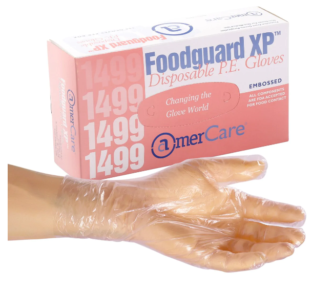 Poly Gloves-Foodguard Emobossed HDPE