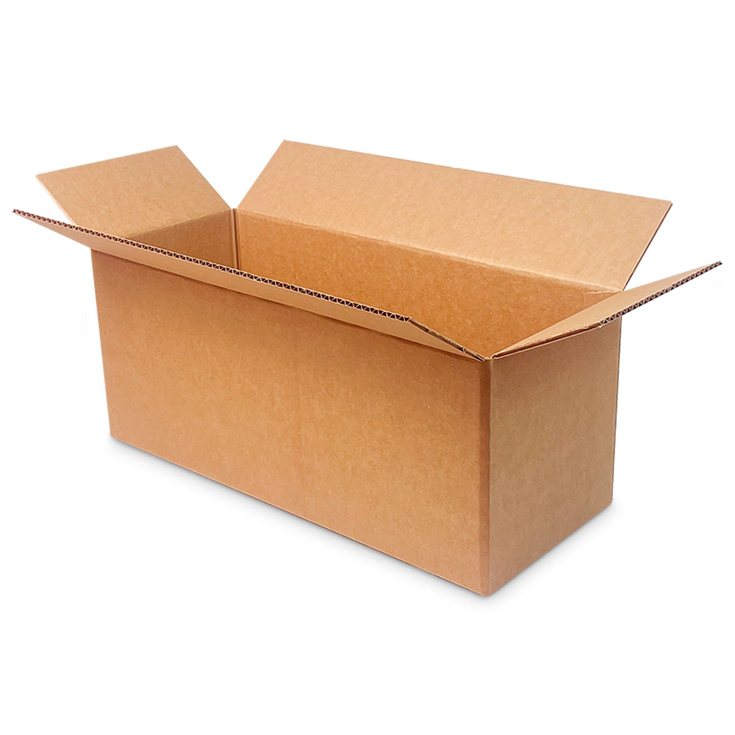 A 20x8x8 brown corrugated cardboard box (32 ECT) from a case of 25, shown with open top flaps on a white background.