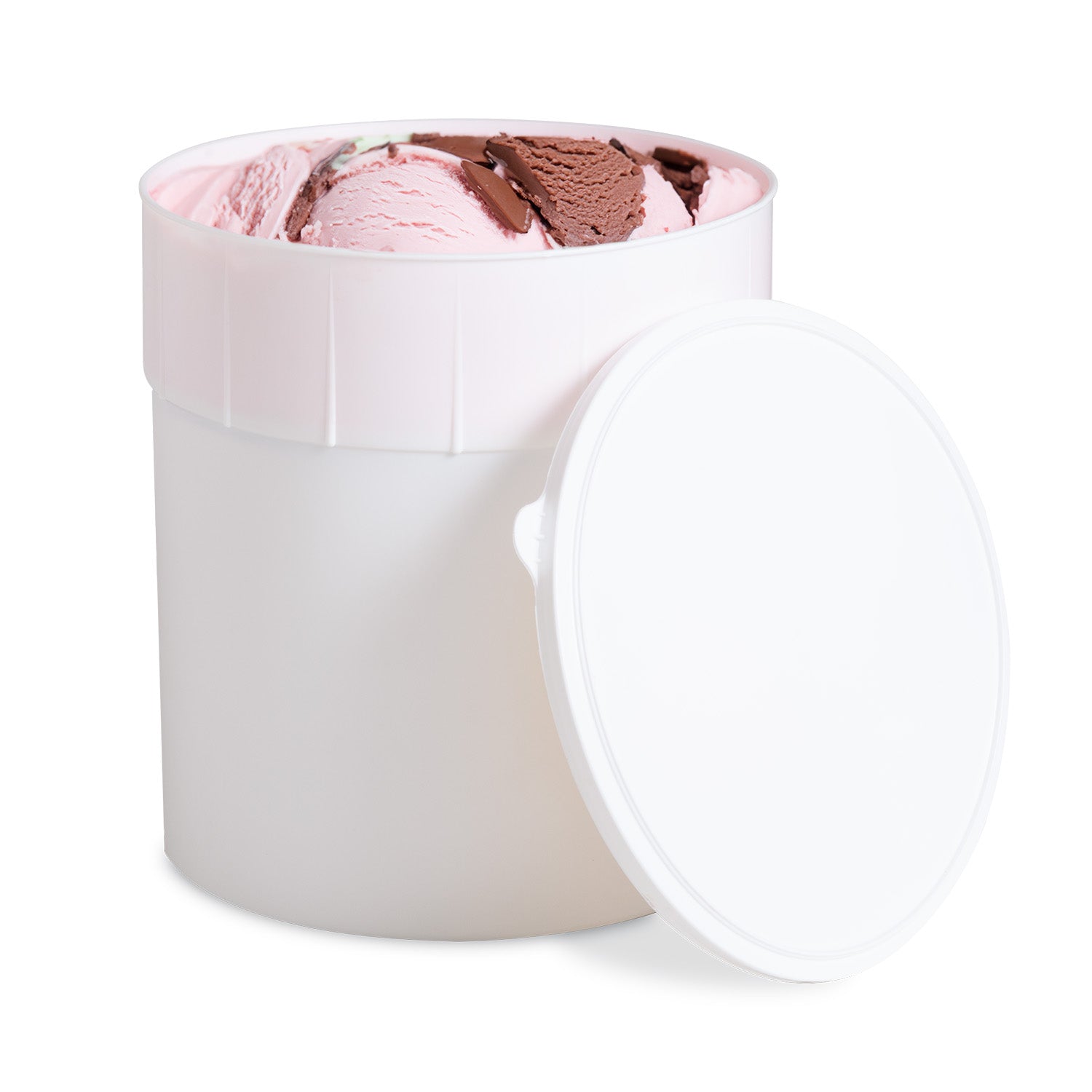 3 Gallon White BPA-Free Plastic Ice Cream Container Lid - 1 Count