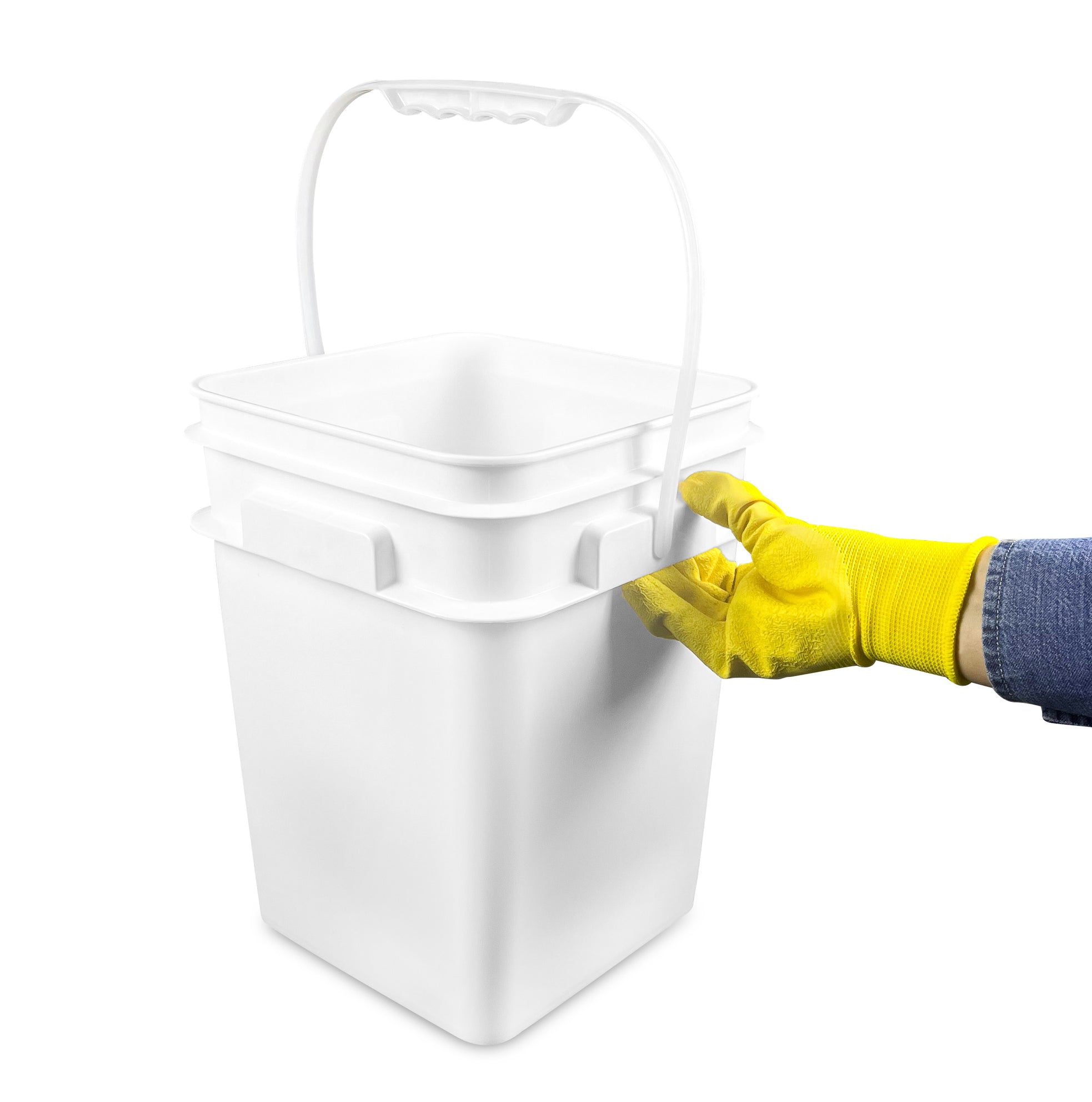 4 Gallon BPA Free Food Grade White Bucket with Plastic Handle