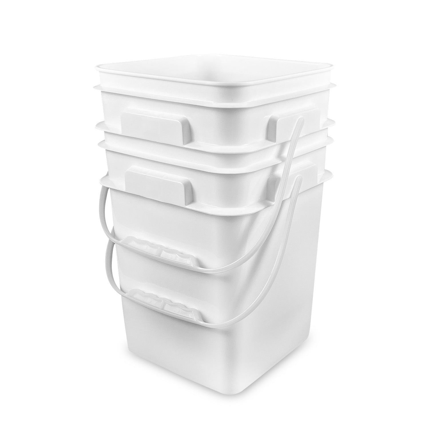 4 Gallon BPA Free Food Grade White Bucket with Plastic Handle