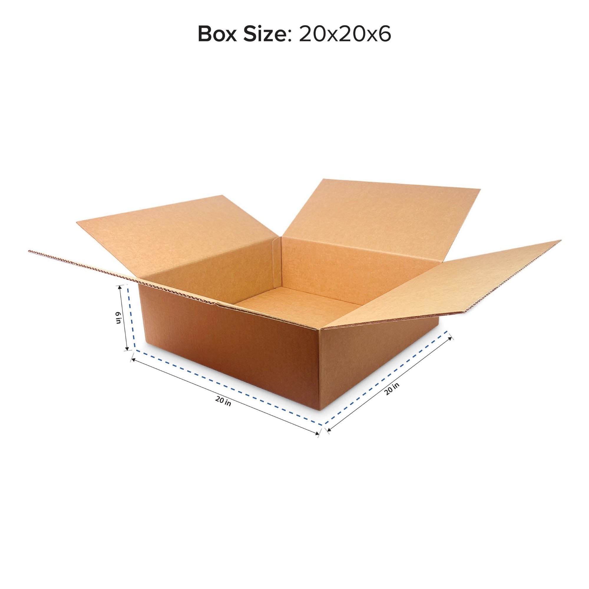 20x20x6 Corrugated Boxes (32 ECT-C) - 25 Pack