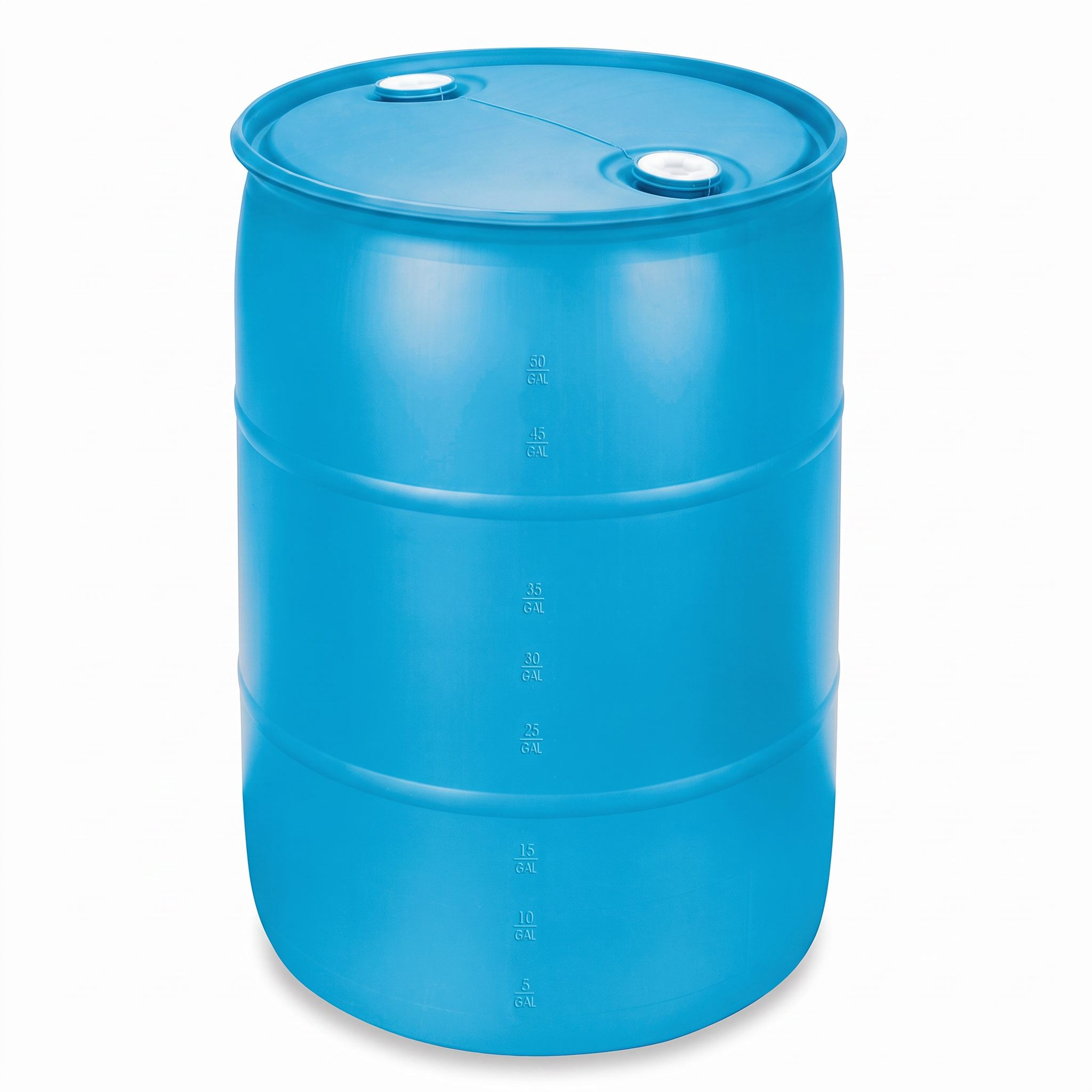 55 Gallon Plastic Drum Closed Head Tight Head Blue