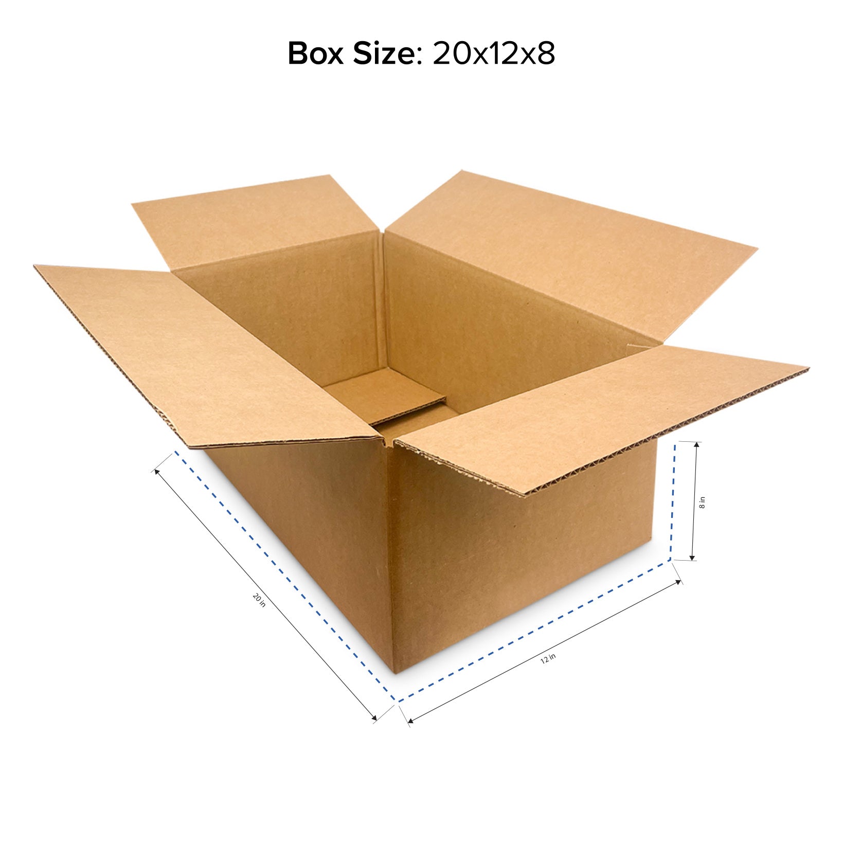 20x12x8 Corrugated Boxes (32 ECT-C) - 10 Pack