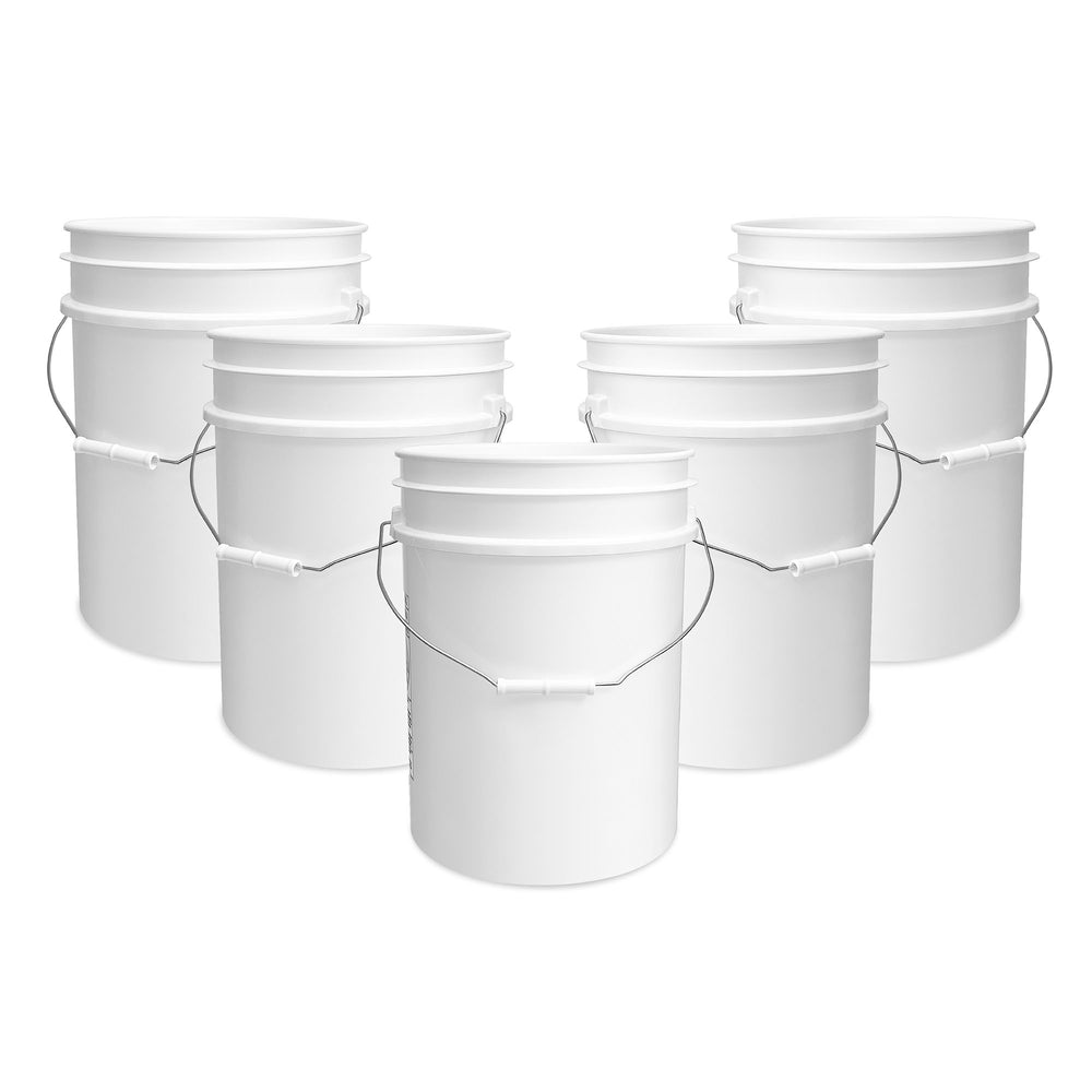 5 Gallon 90 Mil BPA-Free Food-Grade Bucket - 5 Pack