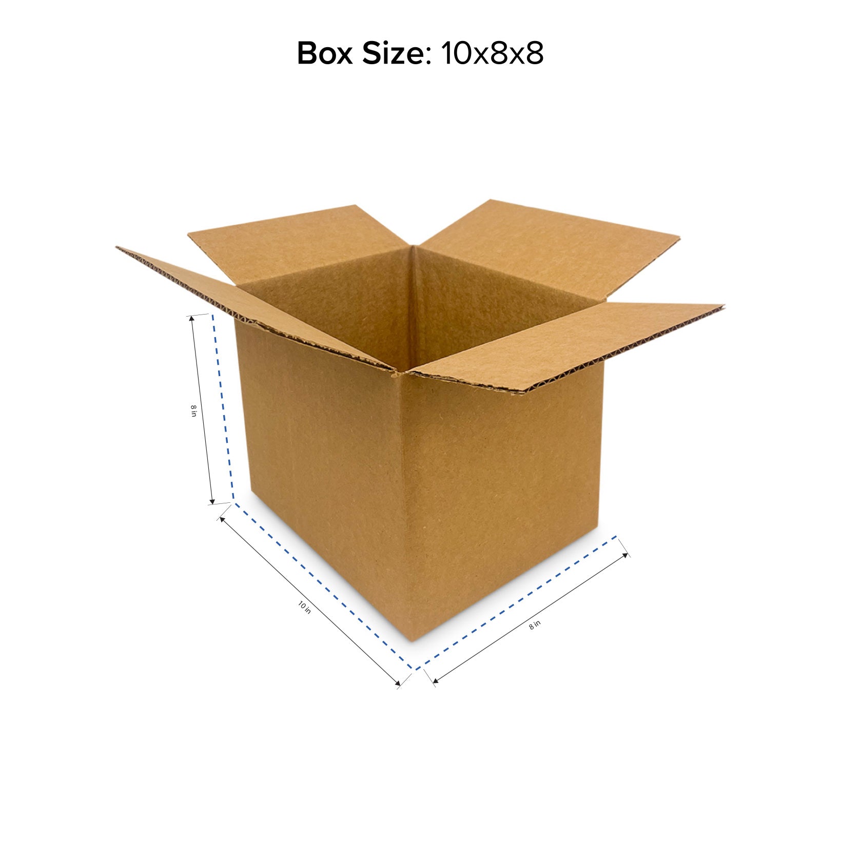 10x8x8 Corrugated Boxes (32 ECT-C) - 25 Pack