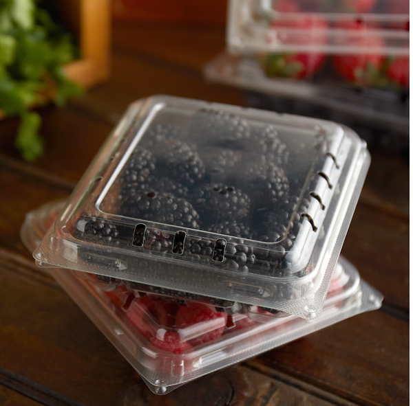 6 oz. Clear Vented Clamshell Produce / Berry Container