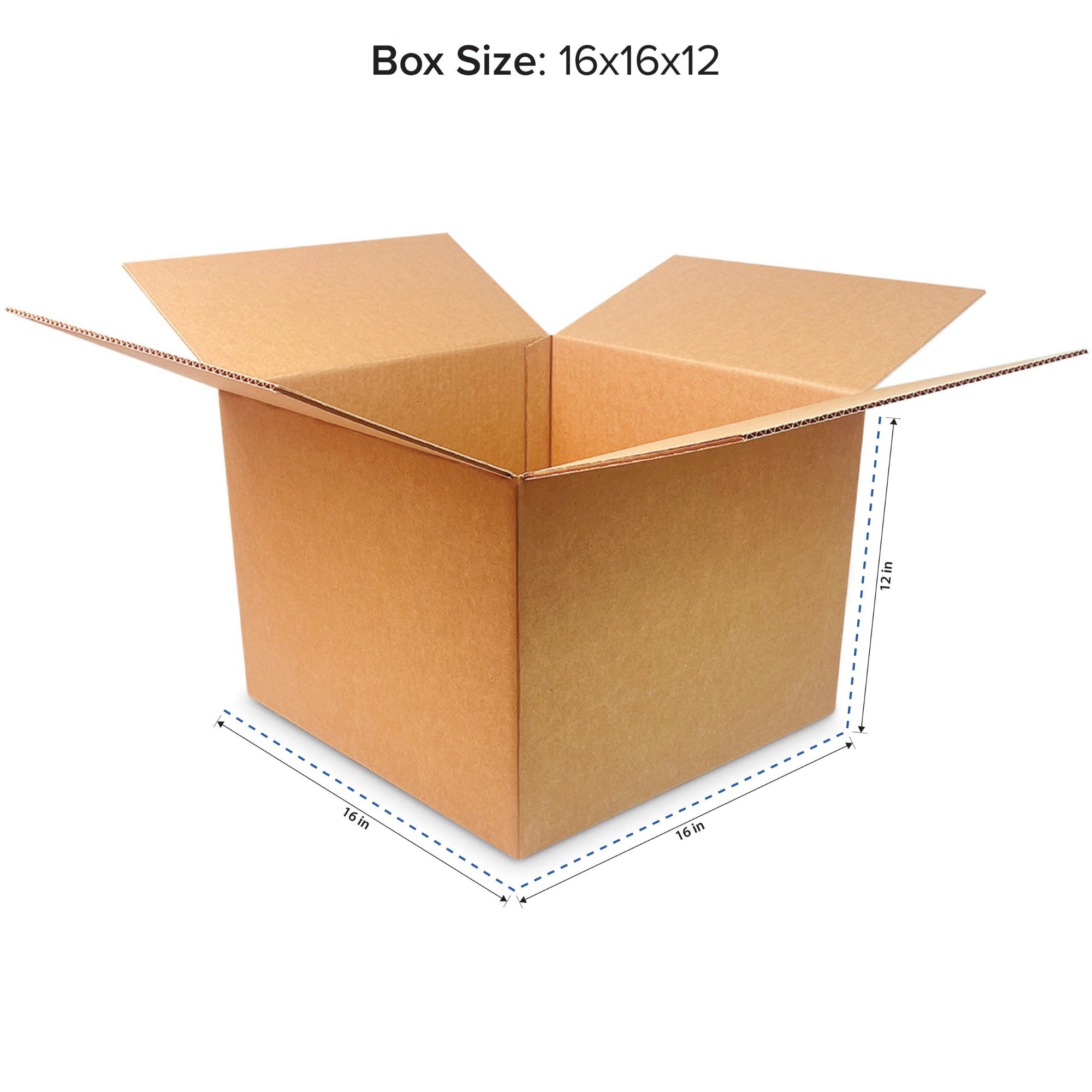 16x16x12 Corrugated Boxes (32 ECT-C) - 25 Pack