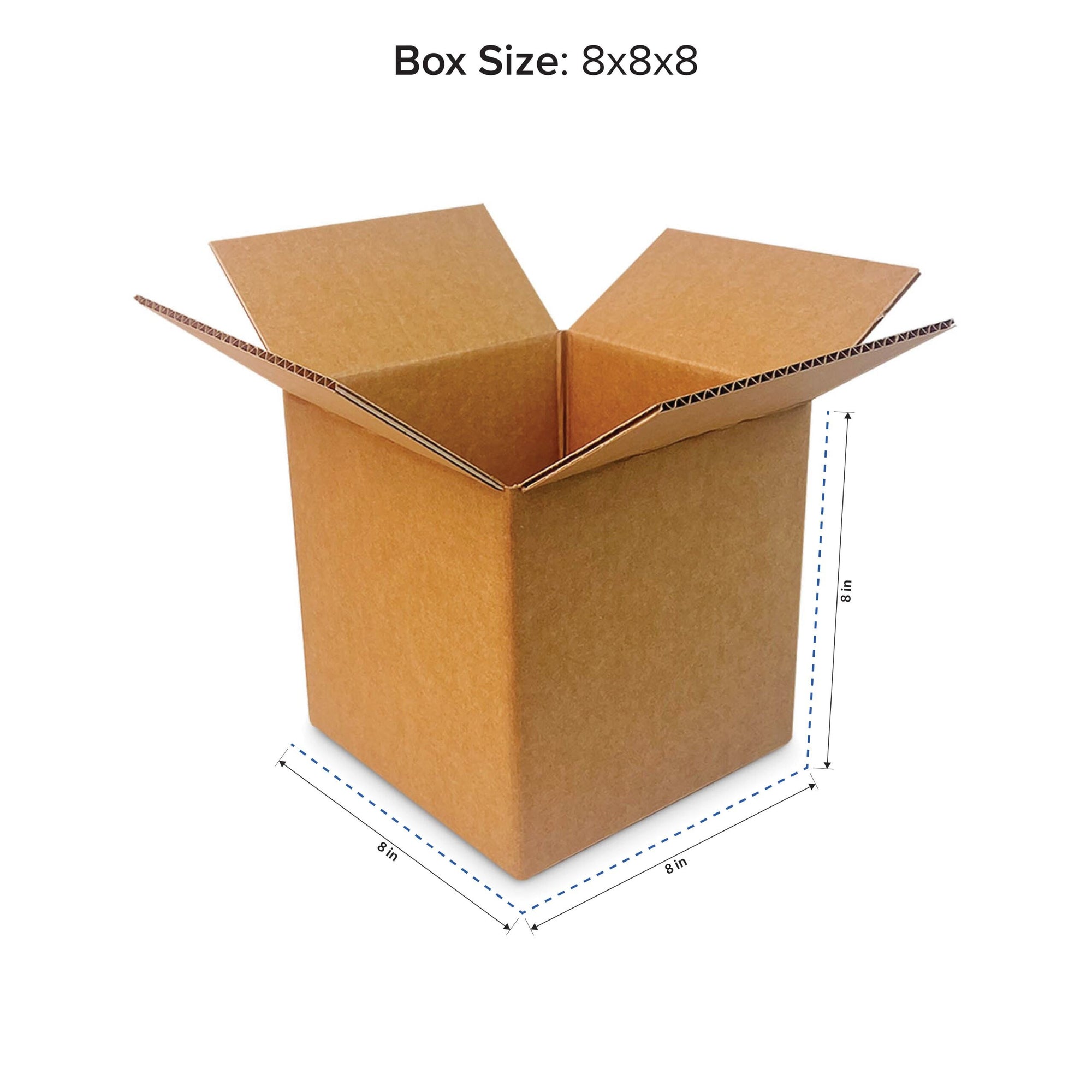 8x8x8 Corrugated Boxes (32 ECT) - 25 Pack