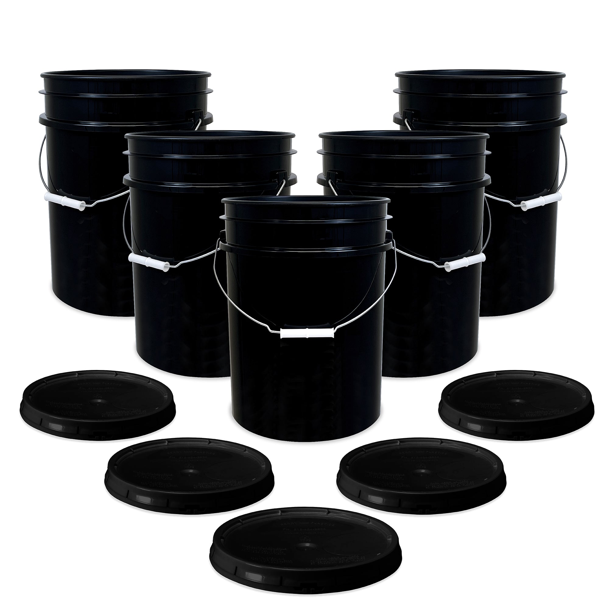 5 Gallon Food-Grade Bucket with Gasketed Tear Strip Lid - 5 Pack (FREE SHIPPING*)