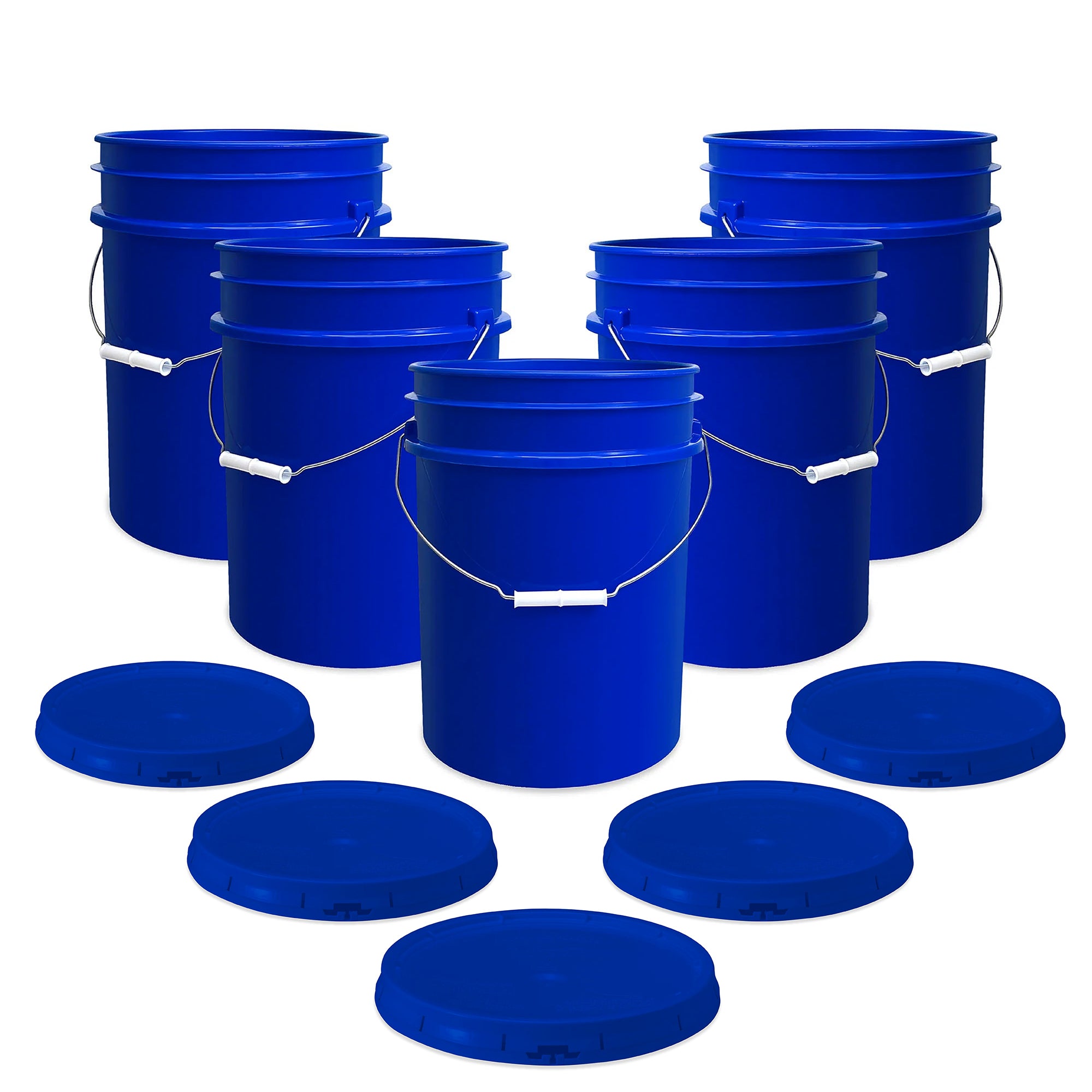 5 Gallon Food-Grade Bucket with Gasketed Tear Strip Lid - 5 Pack (FREE SHIPPING*)