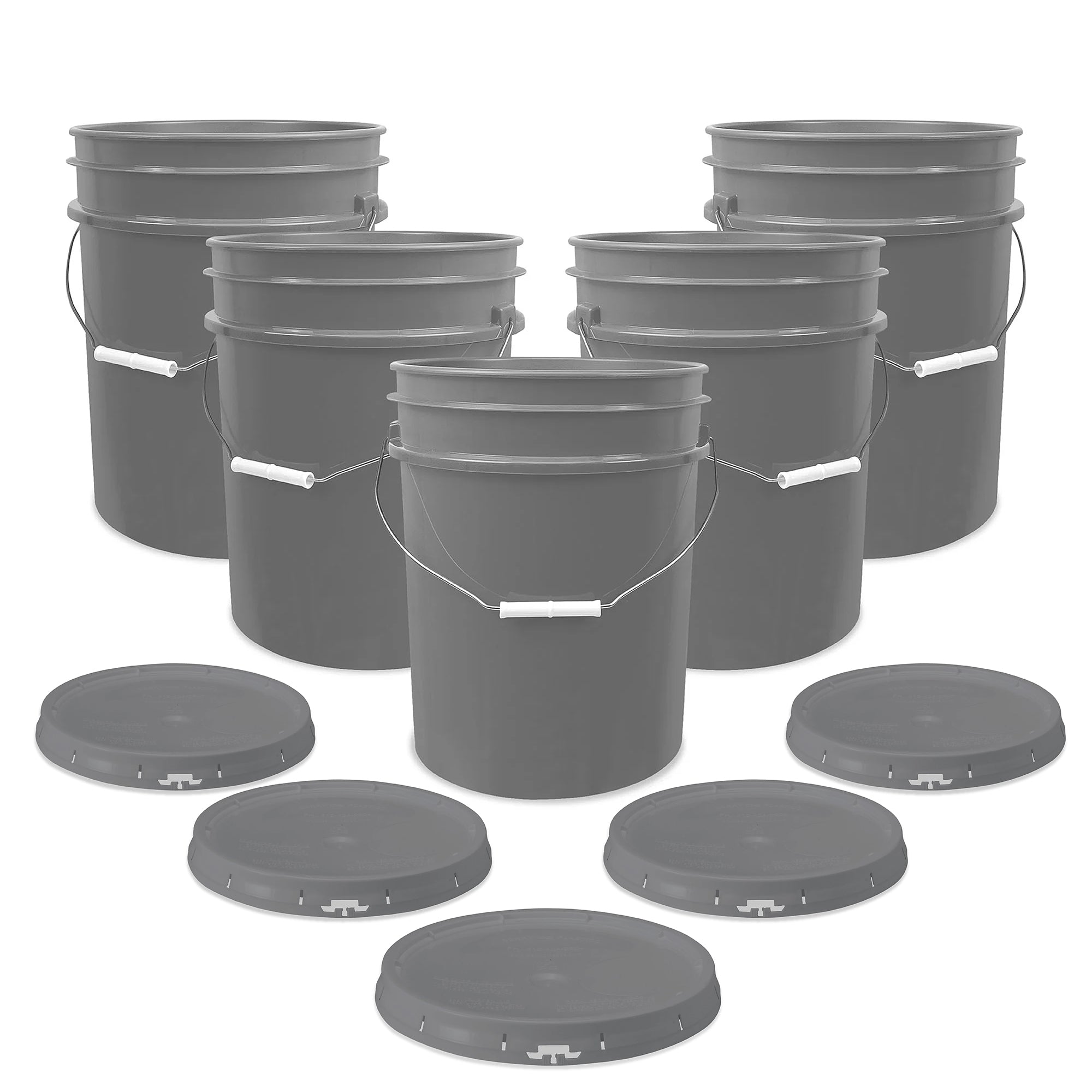 5 Gallon Food-Grade Bucket with Gasketed Tear Strip Lid - 5 Pack (FREE SHIPPING*)