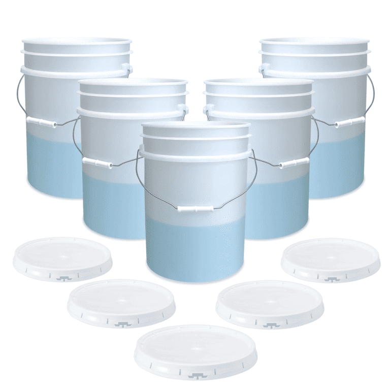 5 Gallon Food-Grade Bucket with Gasketed Tear Strip Lid - 5 Pack (FREE SHIPPING*)