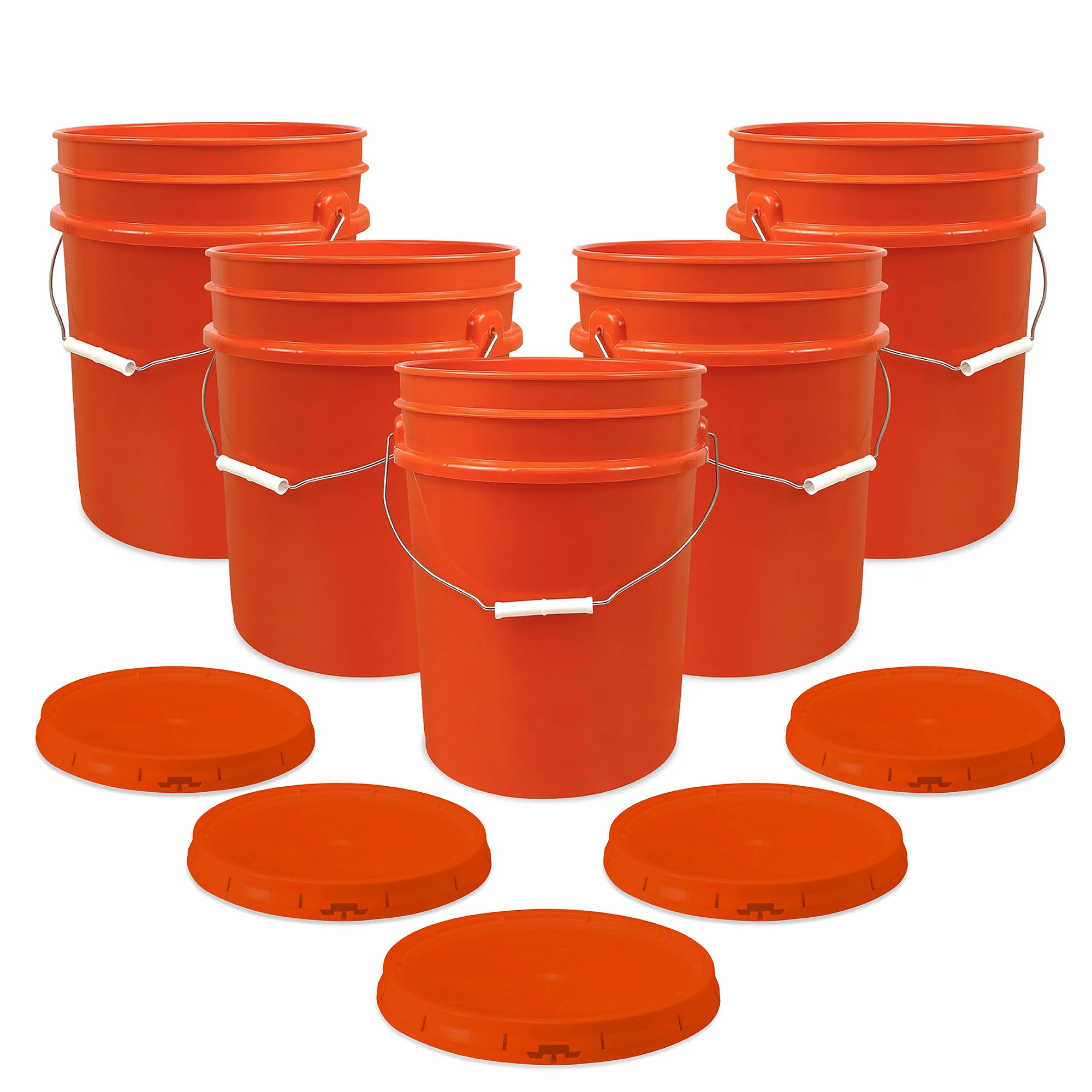5 Gallon Food-Grade Bucket with Gasketed Tear Strip Lid - 5 Pack (FREE SHIPPING*)
