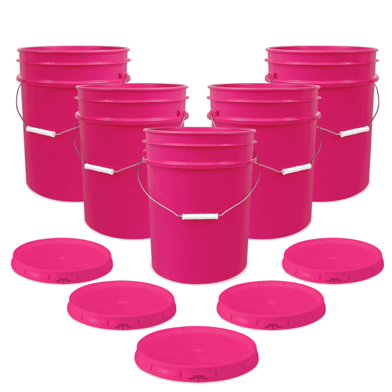 5 Gallon Food-Grade Bucket with Gasketed Tear Strip Lid - 5 Pack (FREE SHIPPING*)