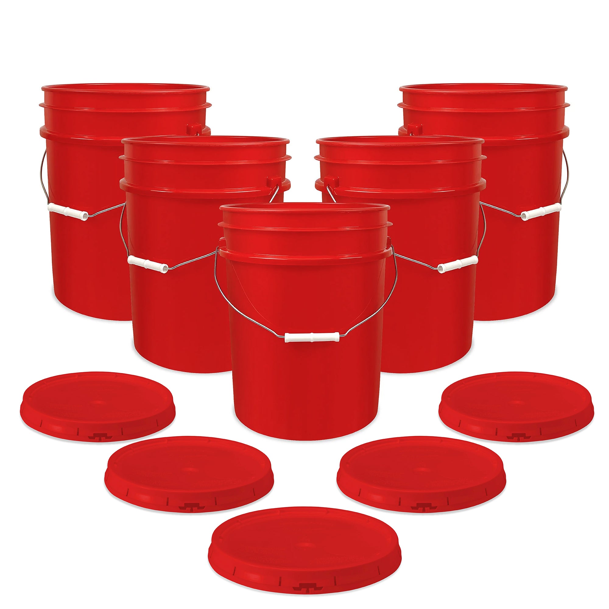 5 Gallon Food-Grade Bucket with Gasketed Tear Strip Lid - 5 Pack (FREE SHIPPING*)