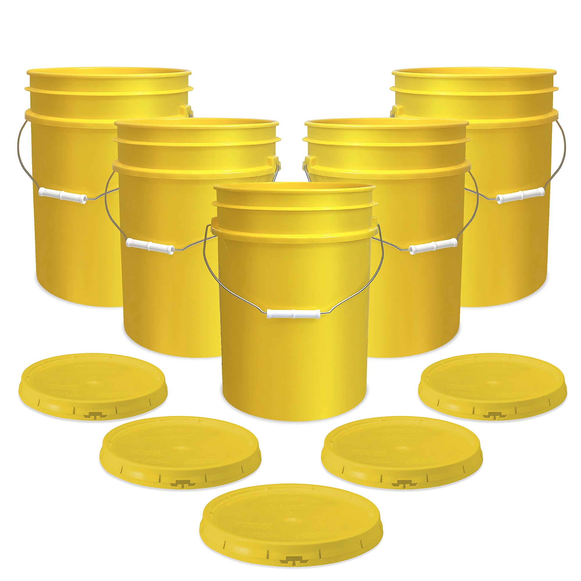 5 Gallon Food-Grade Bucket with Gasketed Tear Strip Lid - 5 Pack (FREE SHIPPING*)