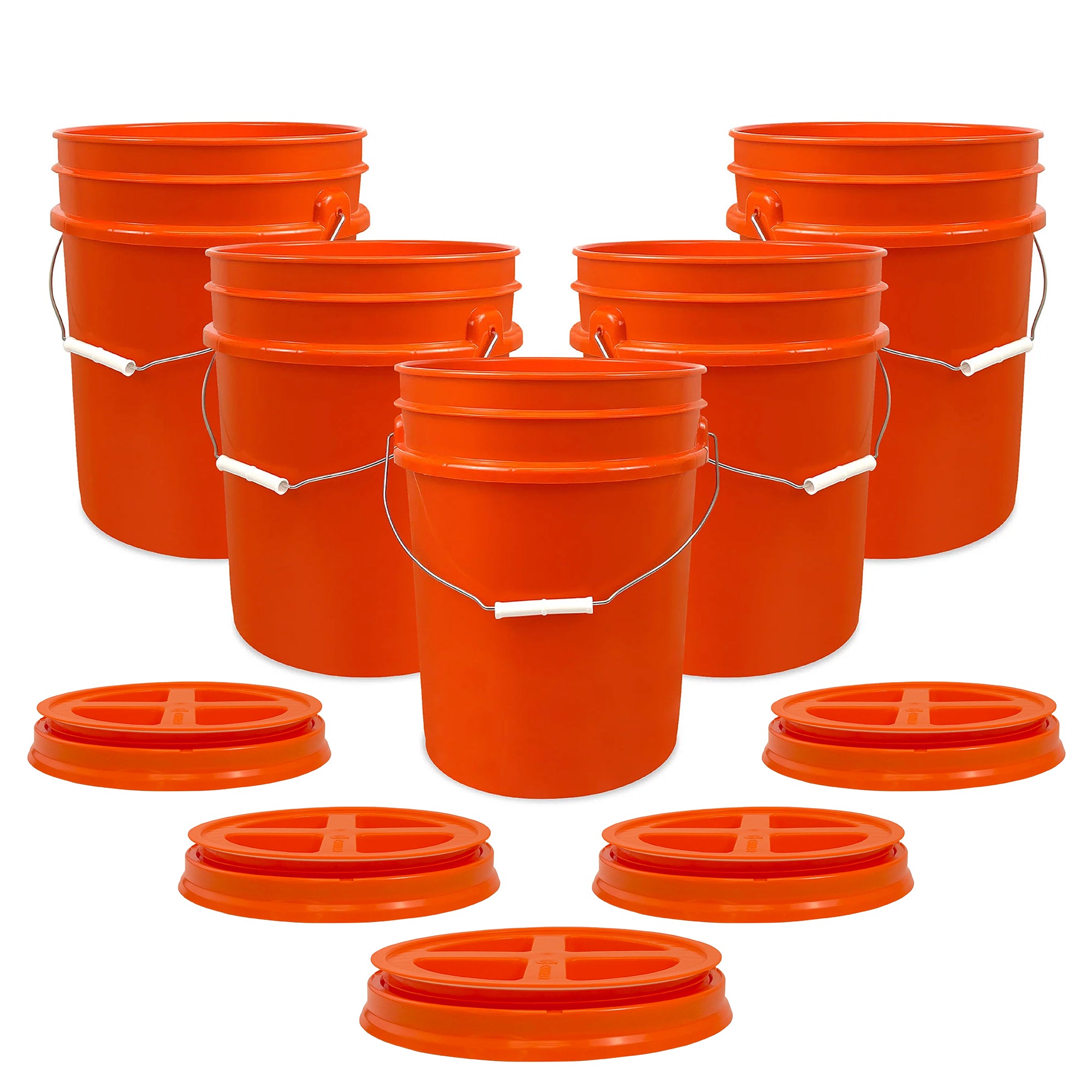5 Gallon Food-Grade Bucket with Gamma Lid - 5 Pack (FREE SHIPPING*)