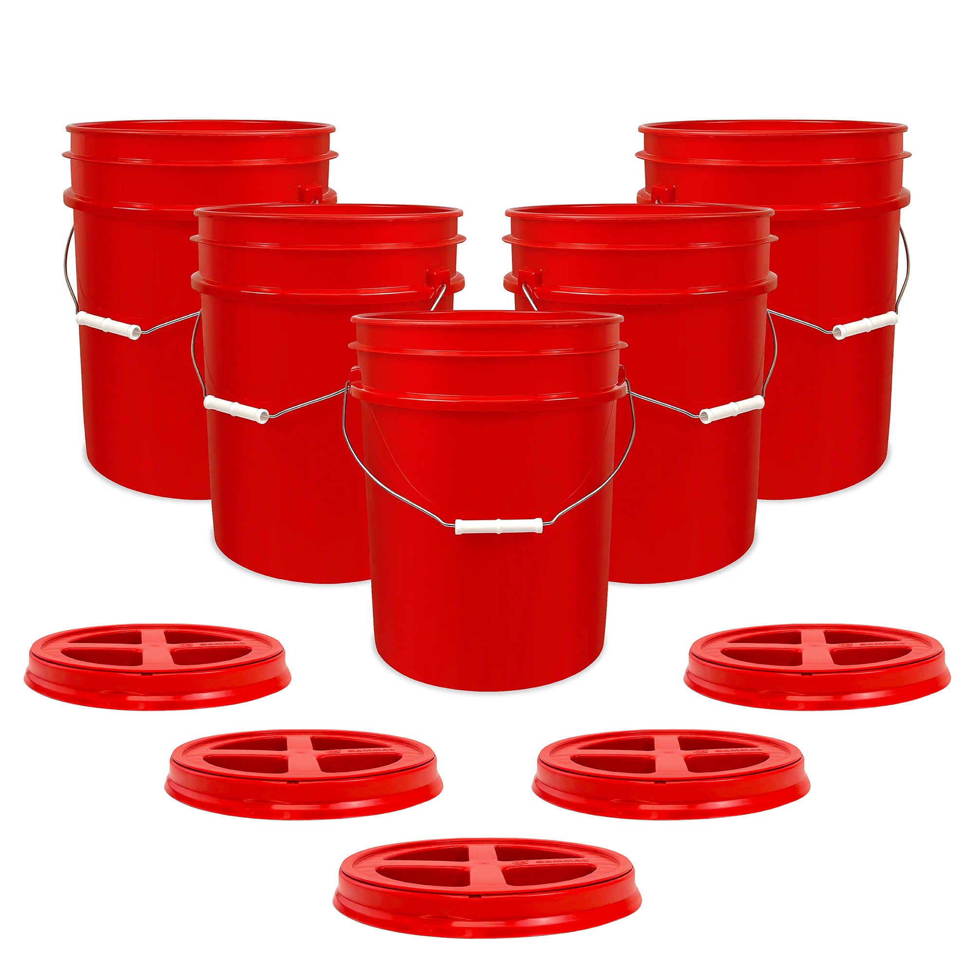 5 Gallon Food-Grade Bucket with Gamma Lid - 5 Pack (FREE SHIPPING*)