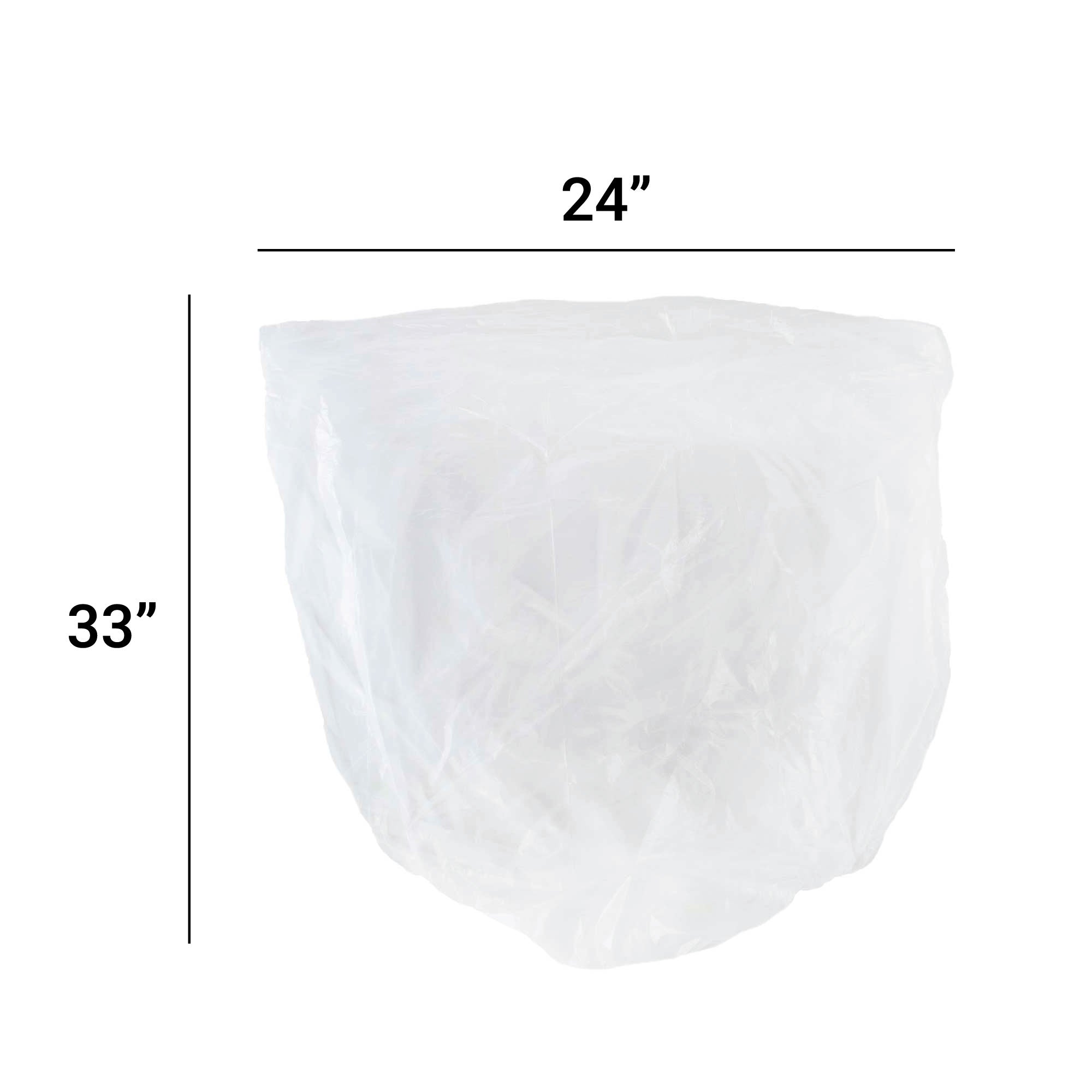 HDPE Liners-12-16 Gallon Natural Trash Bags 24x33 8 Micron (H243308N)