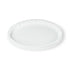 A white, round BPA-Free Food-Grade Freezer-Safe Lid (L410 + L410RTR) with smooth surface and slightly raised edges, shown against a plain white background. Case of 1000.