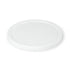 A round, white BPA-free food-grade freezer-safe lid (L410 + L410RTR) from a case of 1000 is shown against a white background.