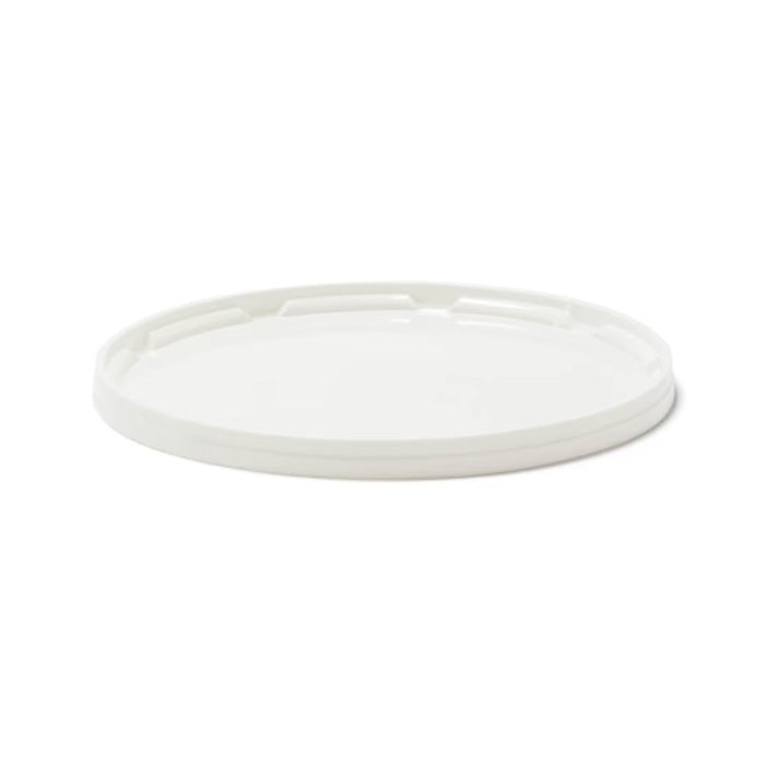 A BPA-Free Food-Grade SuperLift Lid (L709SPLCP), white and round with a slightly raised rim, is shown on a plain white background. Case of 300.