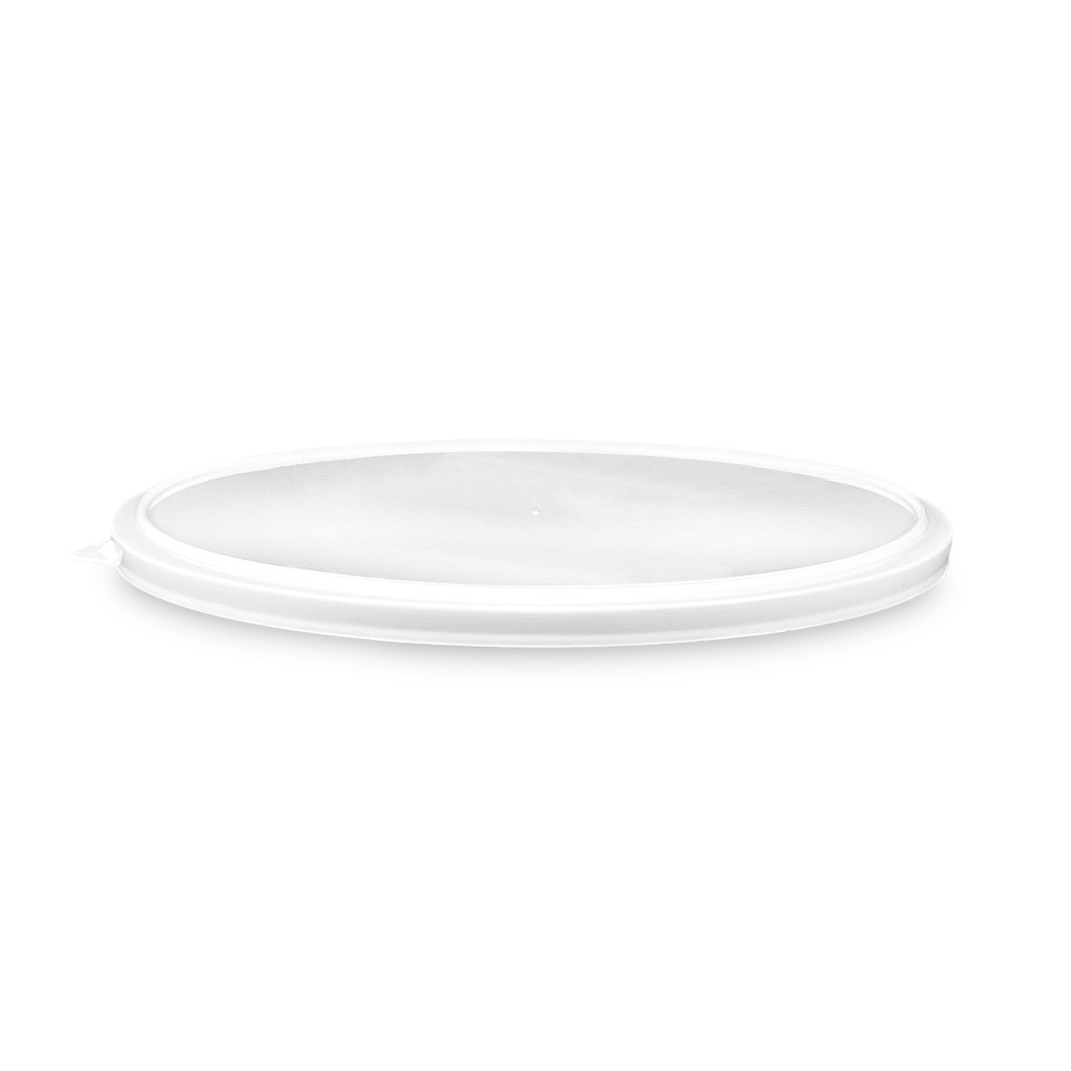 A 3 Gallon BPA-Free Food-Grade Freezer-Safe Ice Cream Container Lid (1 Count), white and round, is shown from a side angle on a white background.