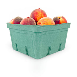 2.5 Quart (80 oz.) Green Molded Pulp Berry/Produce Basket - Case of 200