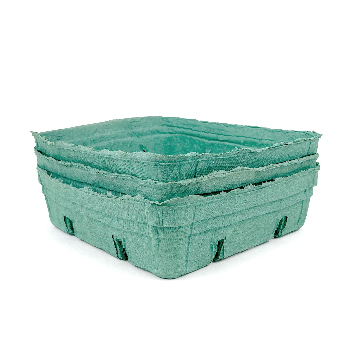 EcoChoice 2 Qt. Green Molded Pulp Berry / Produce Basket - Case of 200