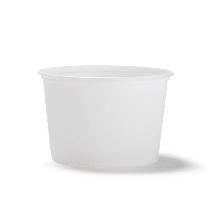 A translucent 16 oz. BPA-free food-grade container (T40916CP) with a slightly flared rim, shown against a white background; sold as a case of 1000.