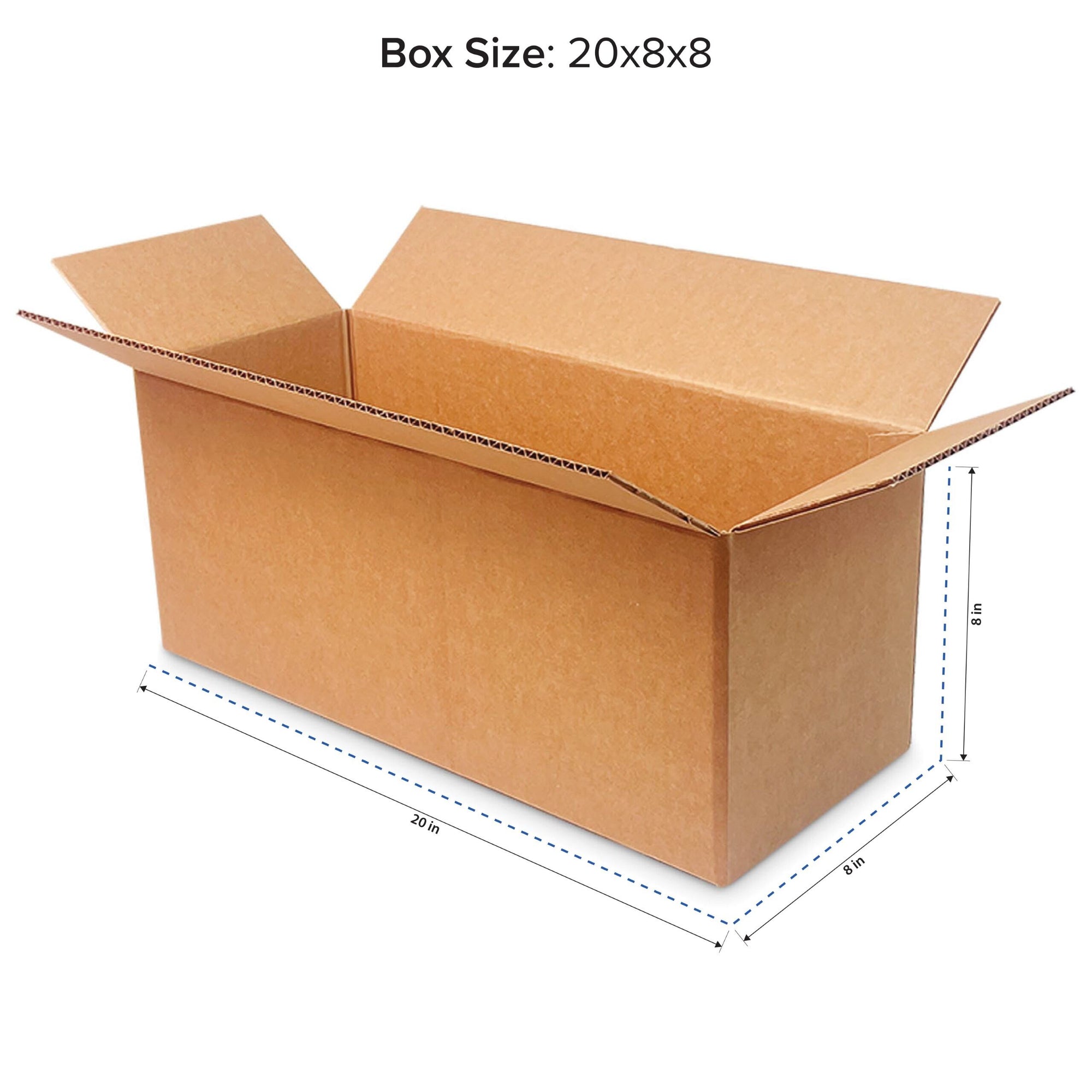 20x8x8 Corrugated Boxes (32 ECT-C) - 25 Pack