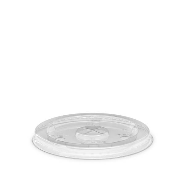 Clear Disposable Flat Lid - Straw Slot (DLT402SRCP)