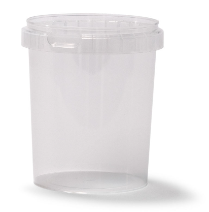 A 32 oz. BPA-free, food-grade UniPak tamper-evident round container (T40432UPTRCP) with a secure snap-on lid, shown empty on a white background. Case of 400.