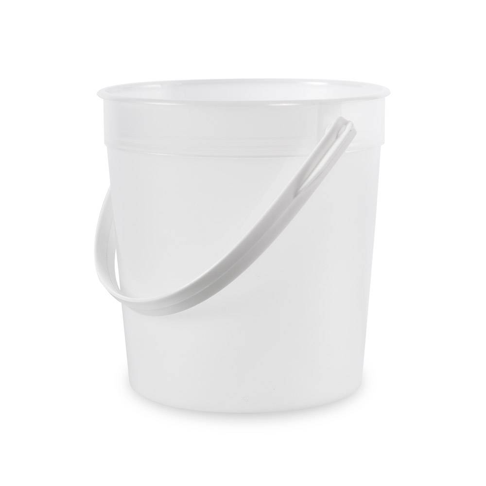 The 1/4 Gallon (32 oz.) BPA-Free Food-Grade Bucket (T41032B) is an empty, smooth white plastic bucket with a matching handle, shown against a white background. Available in a case of 250.