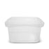 A 32 oz. BPA-free, food-grade SelecTE tamper-evident square clear container (T5X532IMLCP) with a slightly raised lid, shown on a white background; sold as a case of 408.