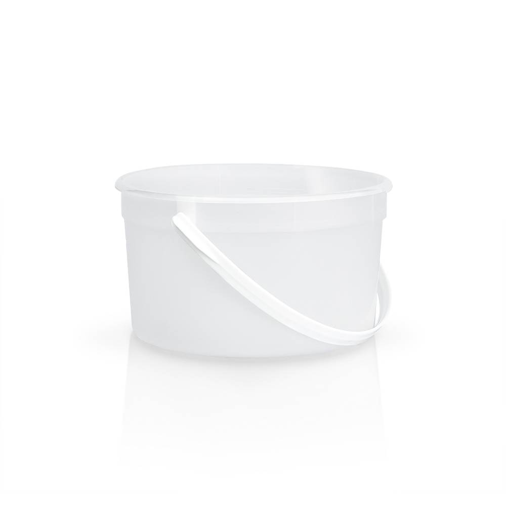 A 48 oz. BPA-Free Food-Grade Bucket (T60748CPB) with a white handle is shown on a white surface against a white background. Sold as a case of 200.