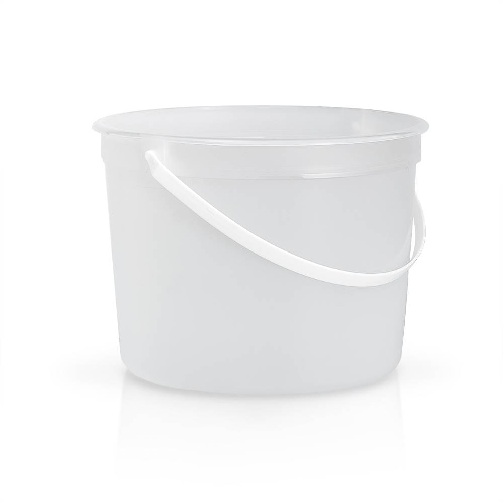 The 1.25 Gallon BPA-Free Food-Grade Bucket (T808160B), sold in a case of 120, is shown with a white handle against a white background.